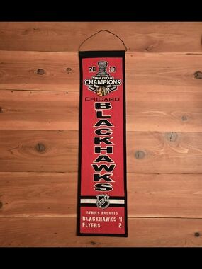 Chicago Blackhawks 2010 Stanley Cup Champions Banner - Wool